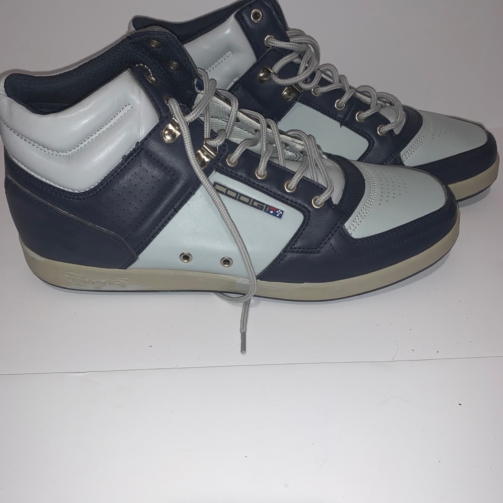 Coogi Mens Sz.13 CM1258 Blue Gray High Top Leather